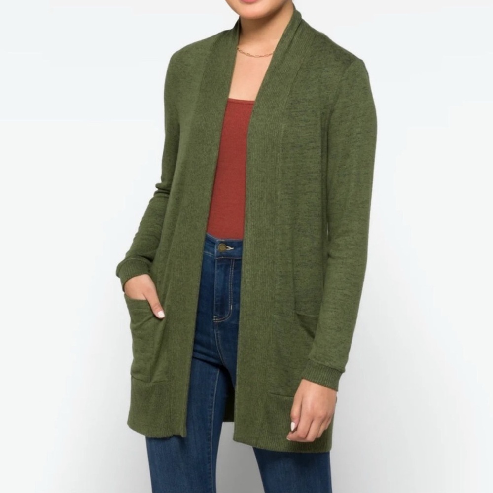 Bobeau Jemmy Brushed Open Pocket Cardigan - PS